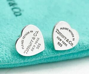 Tiffany & Co. Return Tiffany Mini Heart Stud Earrings Sterling Silver NO BACKS